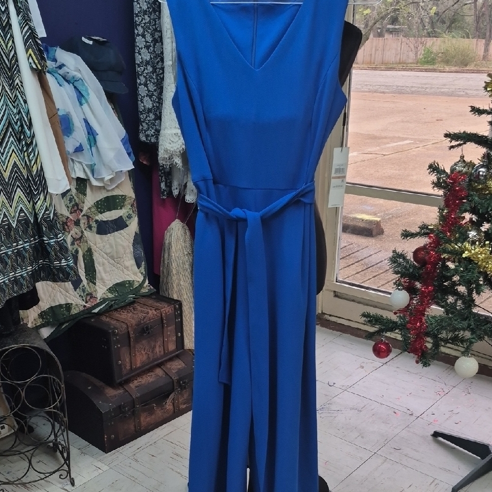 Calvin Klein Royal Blue Jumpsuit with Tie